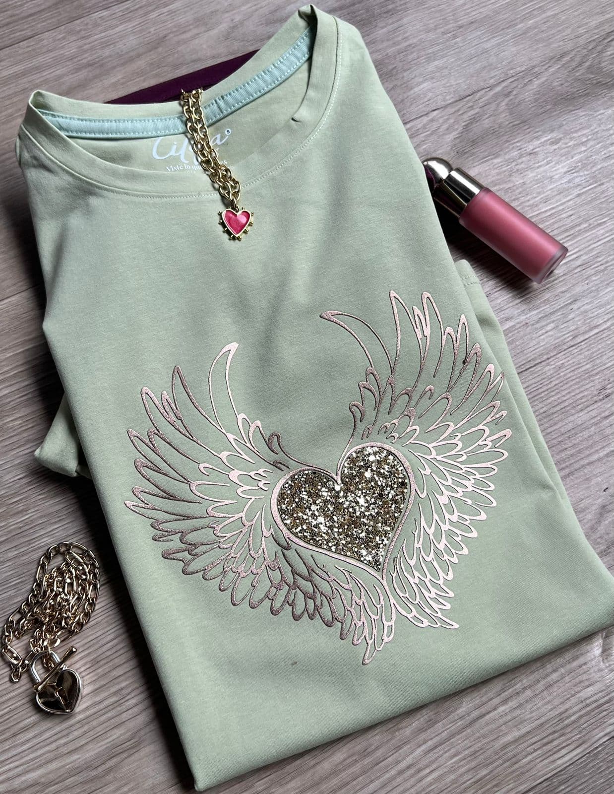 Corazón Alas Doradas