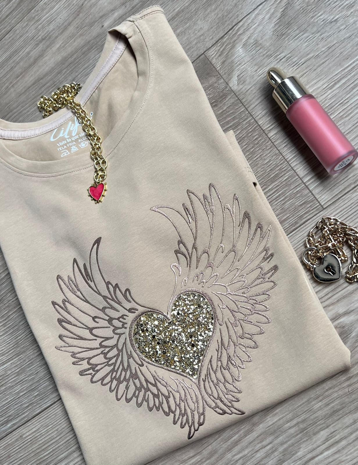 Corazón Alas Doradas