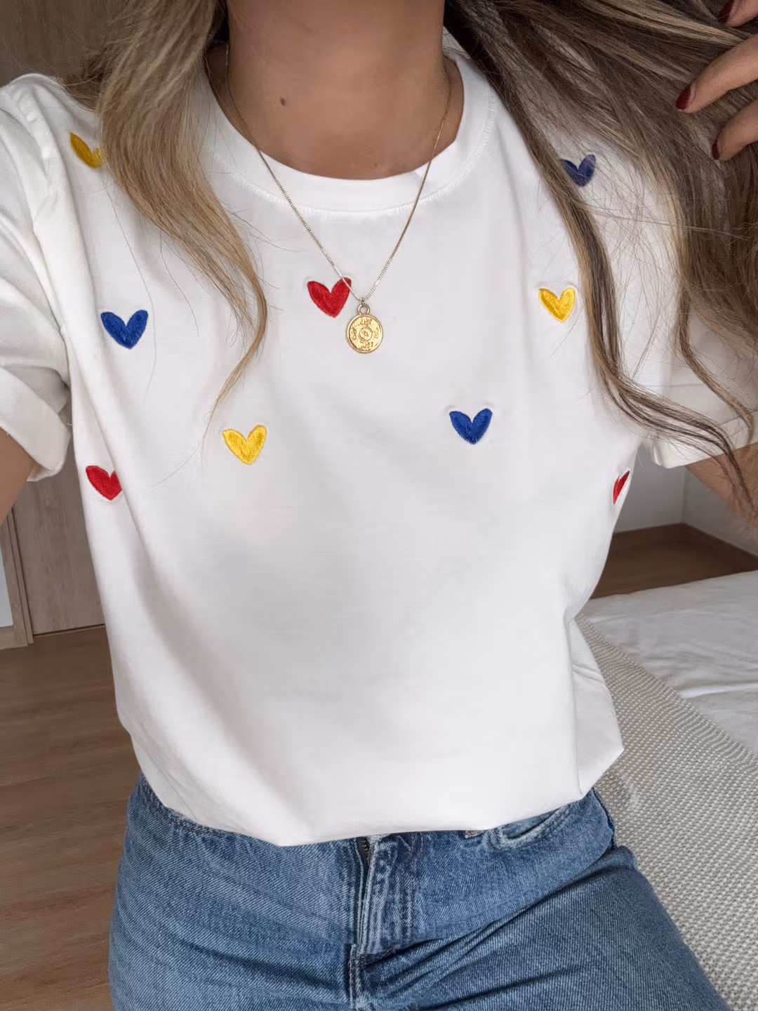 Corazones colombia bordados